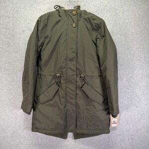 Levis Jacket Womens XS Olive Arctic Cloth Faux Fur Hooded Parka Winter Outdoors